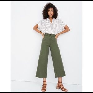 Madewell Emmett Wide-Leg Crop - Army Green Sz 29